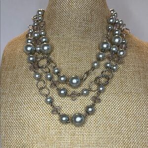 Elegant Silver Pearl Necklace